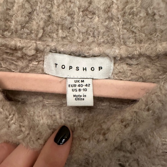 Topshop Textured Cream Sweater - Picture 2 of 7